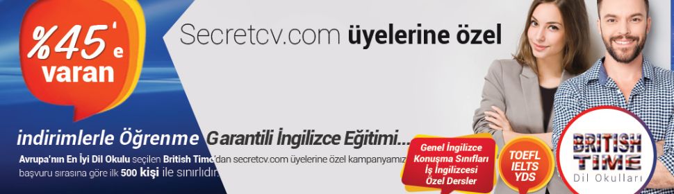 SECRETCV.COM ÜYELERİNE ÖZEL İNDİRİM KAMPANYASI