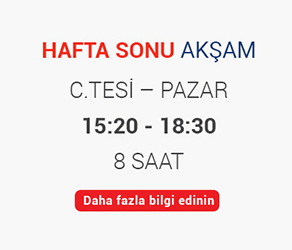 İngilizce Kursu Eğitim Saatlerimiz